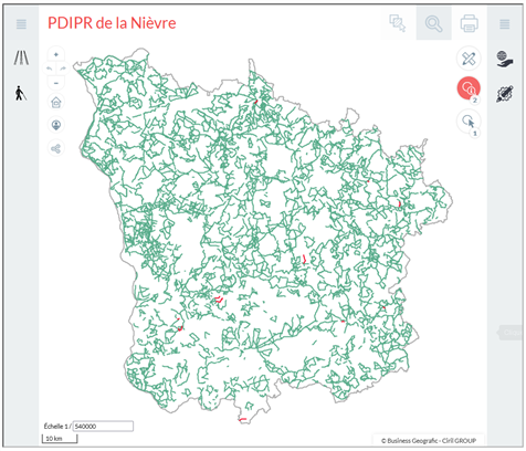 Carte Interactive du Plan départemental des espaces, sites et itinéraires de la Nièvre